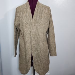 MOTHERHOOD maternity open front tan cardigan